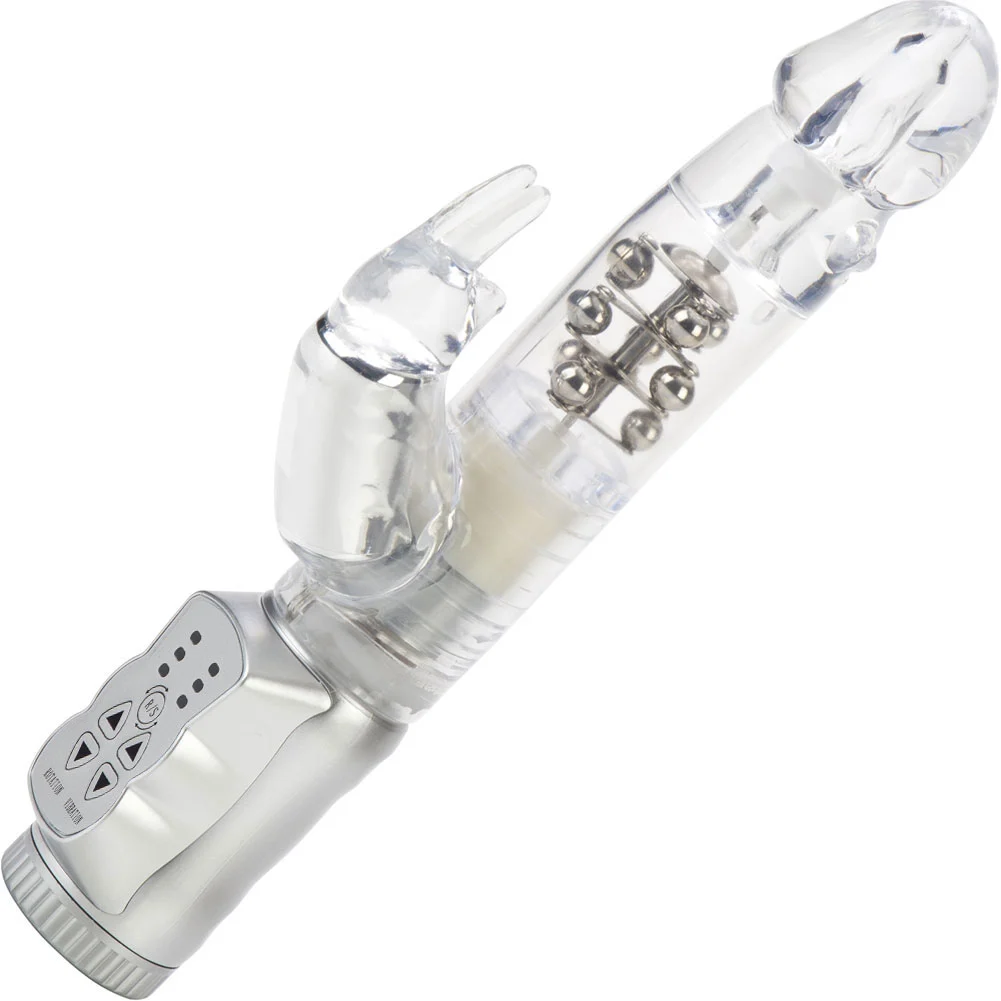 Waterproof Jack Rabbit Jelly Vibrator, 10", Clear