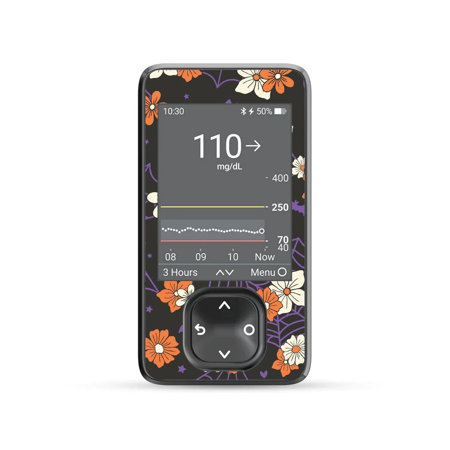 Webbed Flowers DEXCOM G7 and Stelo and G6 Touchscreen Receiver Sticker