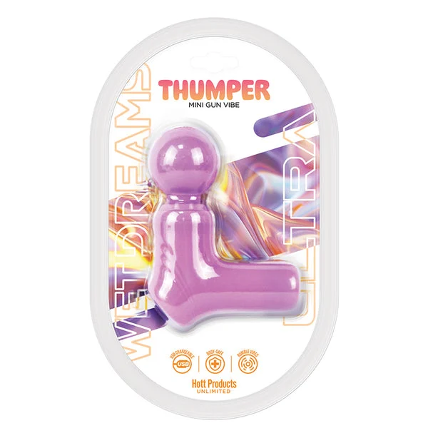Wet Dreams- Thumper- Vibrating Massage Wand- Multispeed Silicone Lavendar