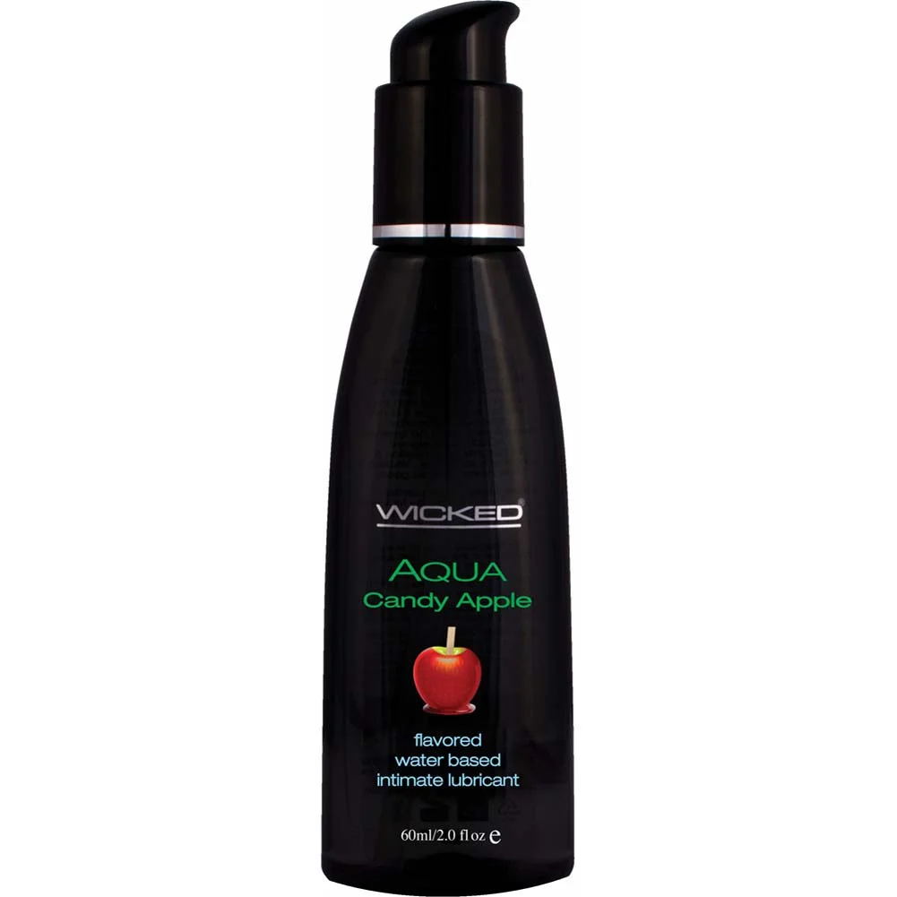 Wicked Aqua Flavored Water Based Intimate Lubricant, 2 fl.oz (60 mL), Candy Apple