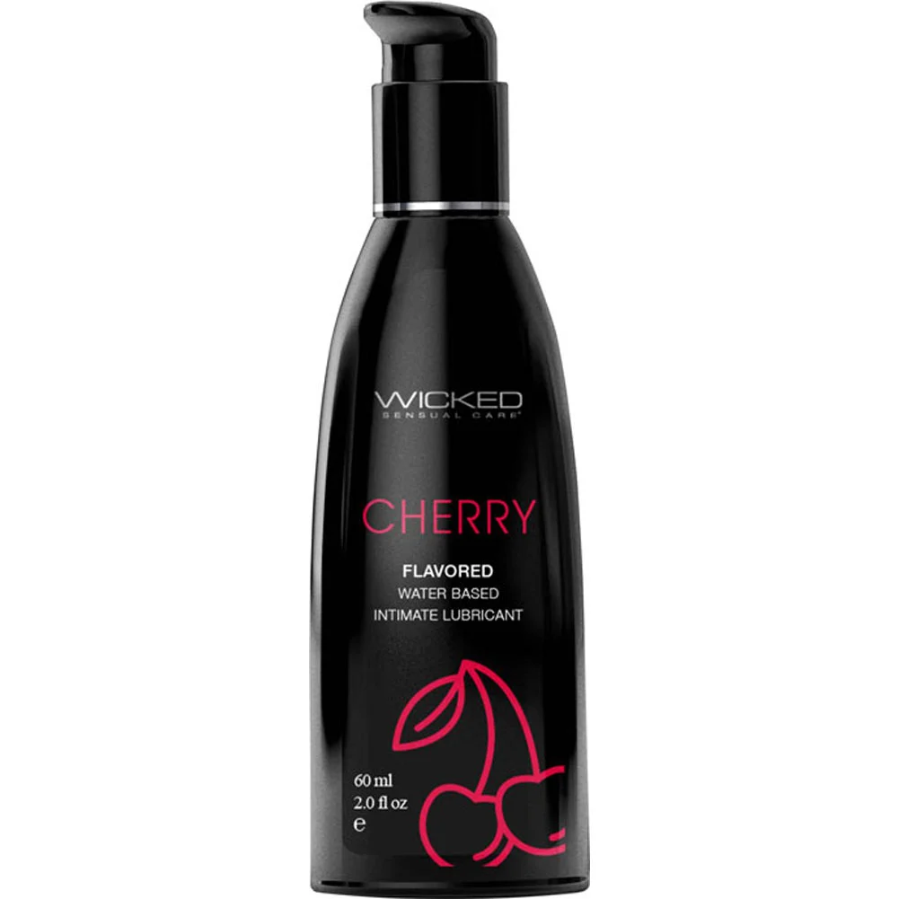 Wicked Aqua Flavored Water-Based Intimate Lubricant, 2 fl.oz (60 mL), Cherry