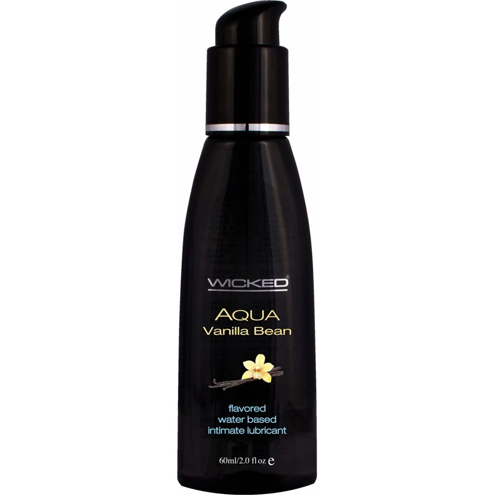 Wicked Aqua Flavored Water Based Intimate Lubricant, 2 fl.oz (60 mL), Vanilla Bean