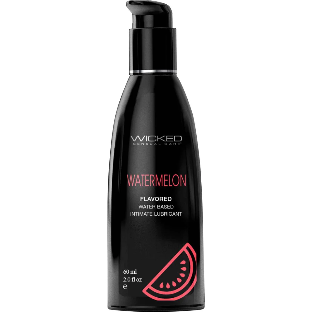 Wicked Aqua Flavored Water-Based Intimate Lubricant, 2 fl.oz (60 mL), Watermelon