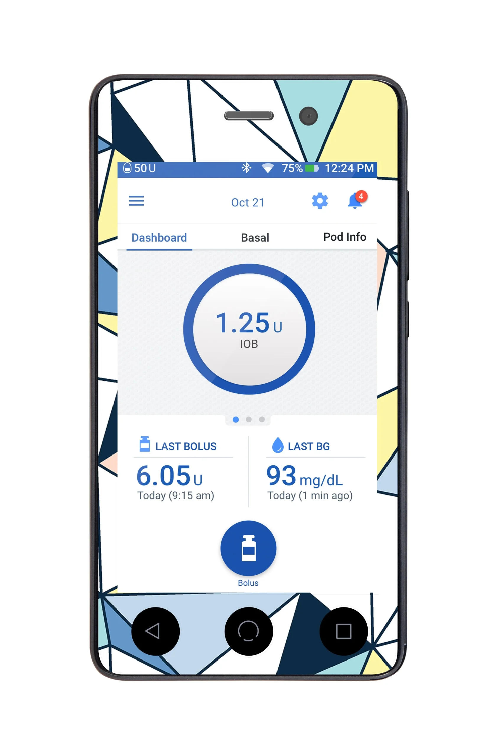Winter Geometric Sticker for Omnipod DASH PDM – Pump Peelz