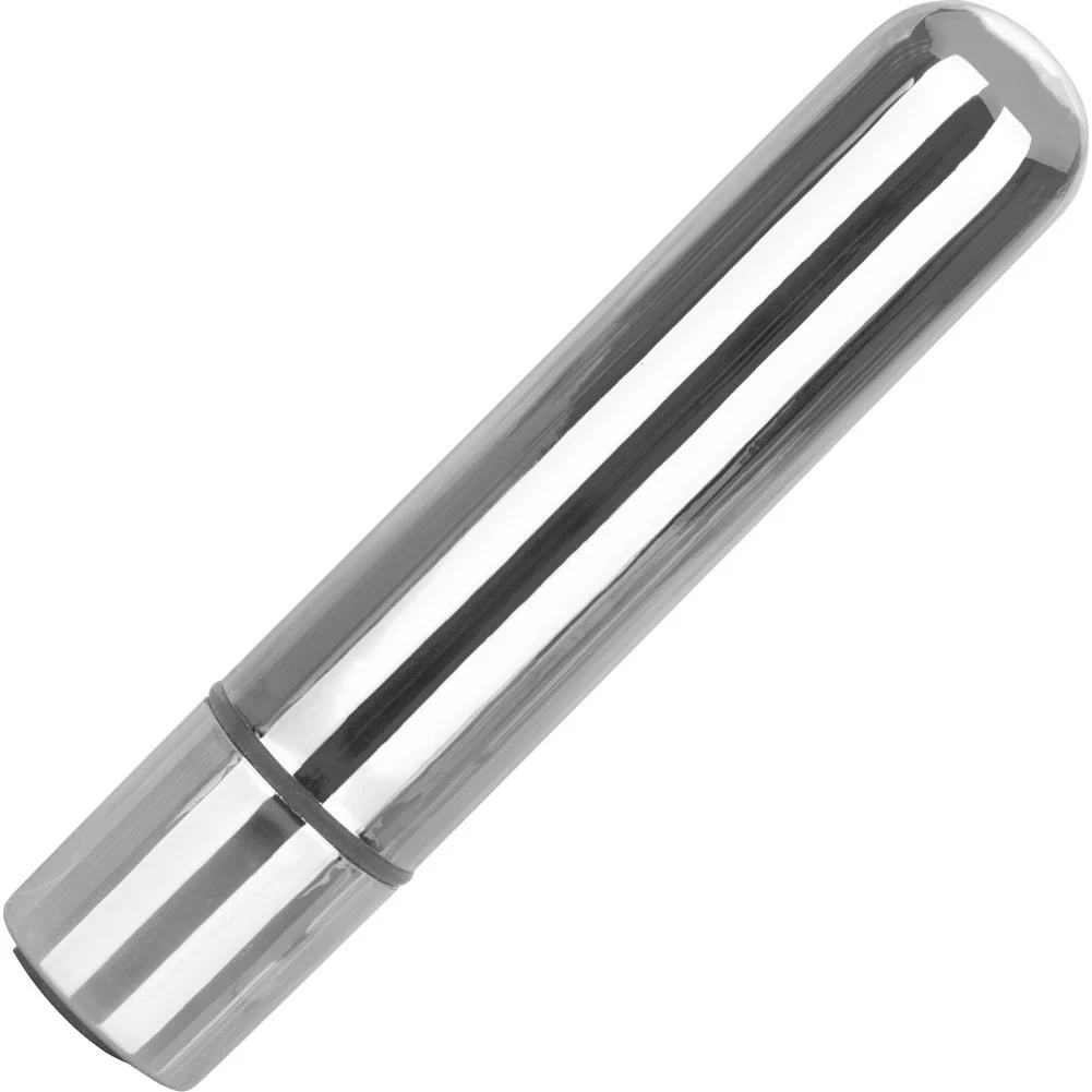 Wireless Rechargeable Slim Bullet Vibrator, 3.75", Silver