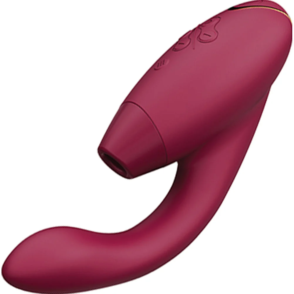 Womanizer Duo 2 Pleasure Air Technology and G-Spot Vibrator, 8", Bordeaux