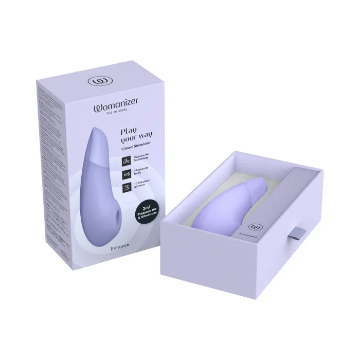 Womanizer Enhance Rechargeable Silicone 2-in-1 Vibrating Pleasure Air Stimulator