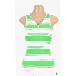 Women Seamless Striped Top With Zipper WK Apparel Lingerie