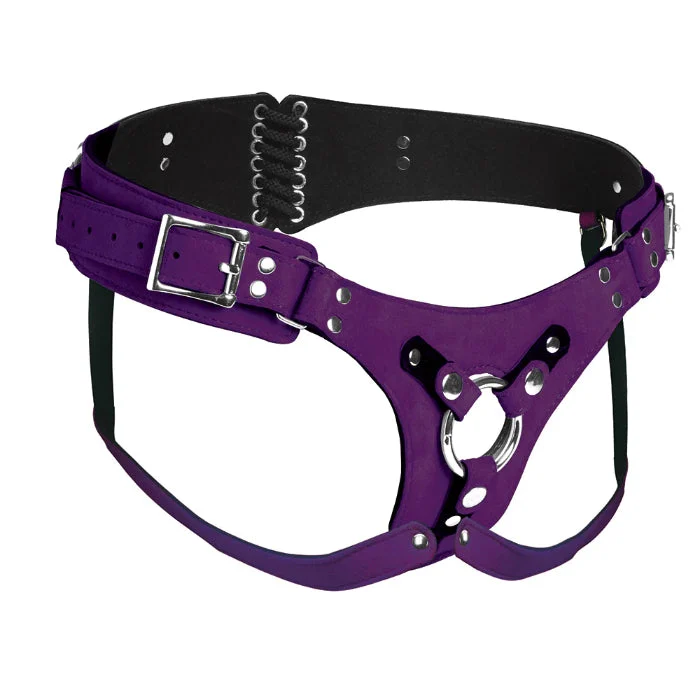 XR Brands Strap U Bodice Deluxe Leather Corset Strap On Harness