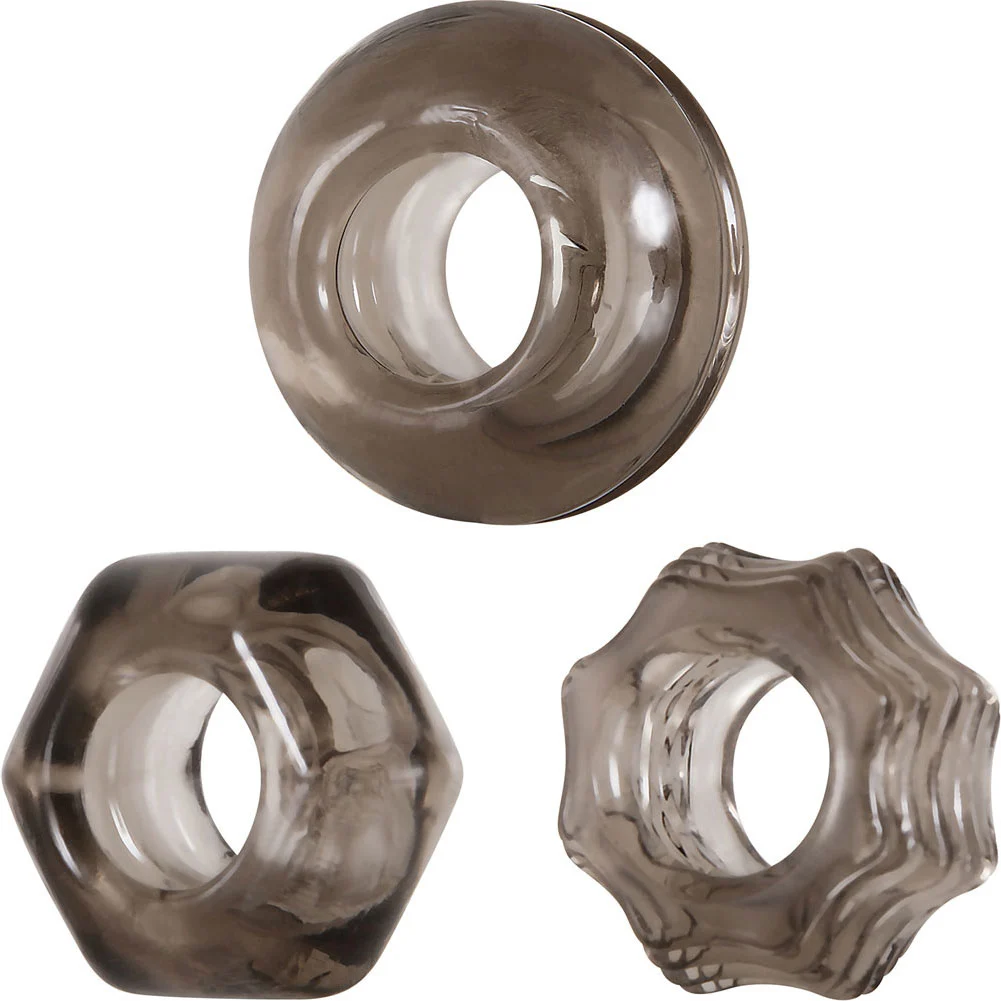 Zero Tolerance Triple Thick Penis Ring Set of 3, Smoke